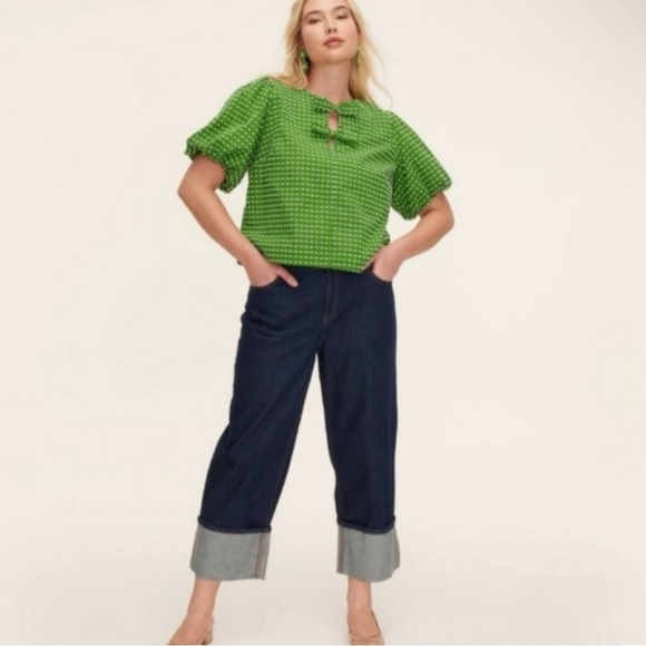 NWT Kate Spade high rise wide leg cuff Women's Jeans size 22 plus size. - Picture 2 of 6